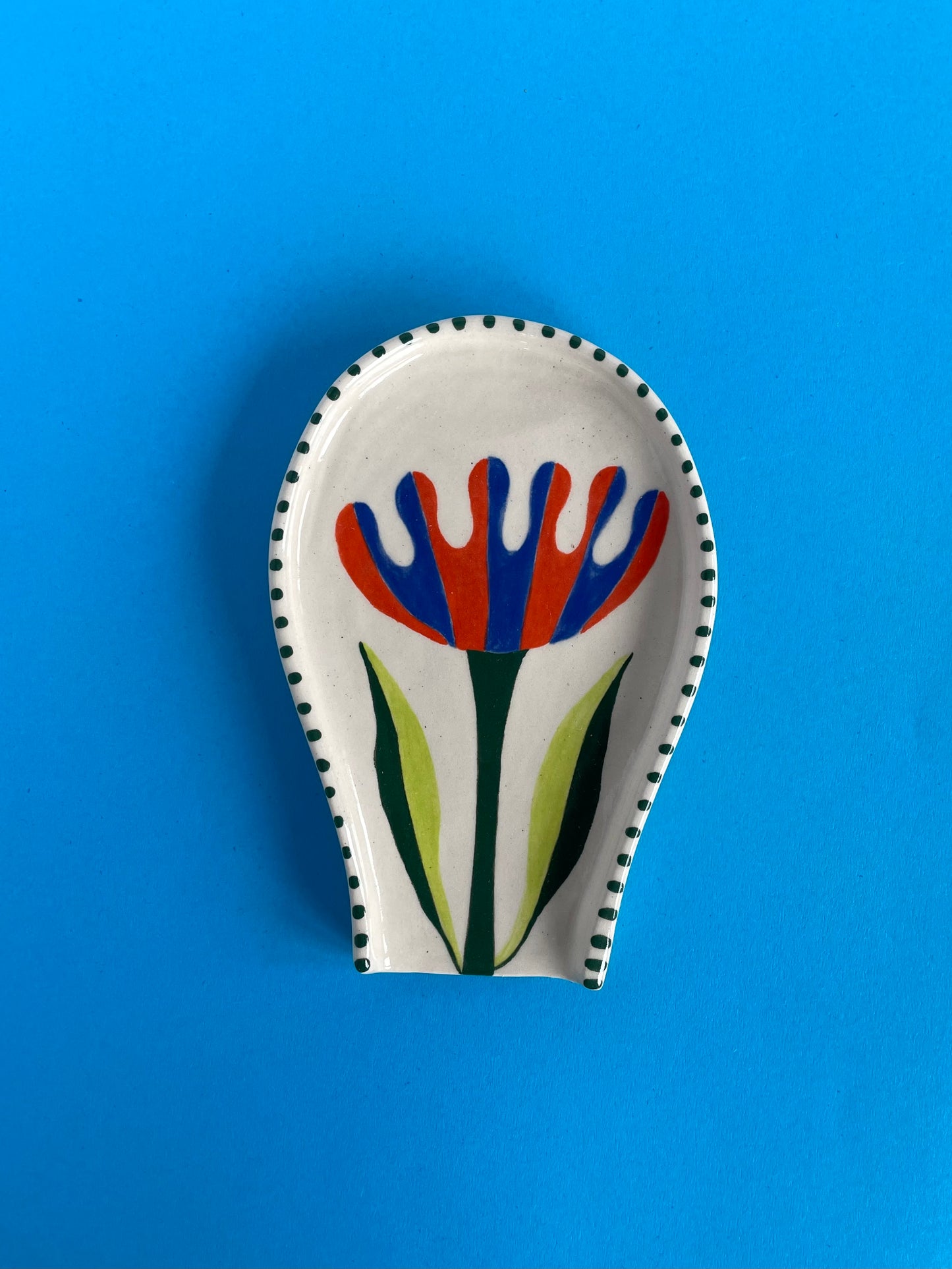 Spoon Rest - Stripey Flower