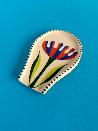 Spoon Rest - Stripey Flower