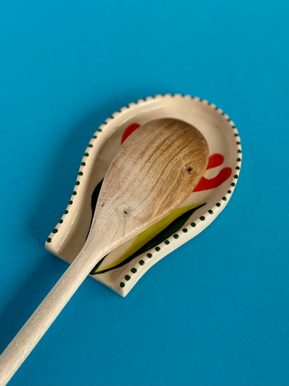 Spoon Rest - Orange Flower