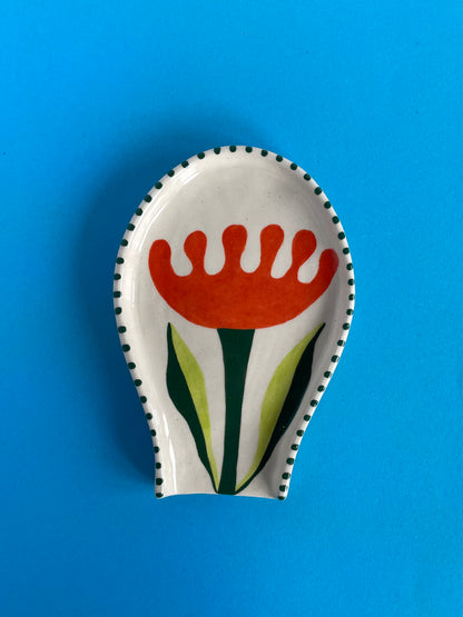 Spoon Rest - Orange Flower