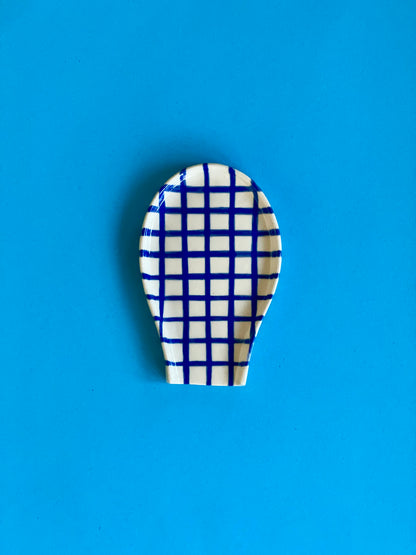 Spoon Rest - Blue Cheque