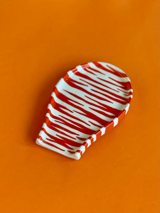 Spoon Rest - Orange Zebra