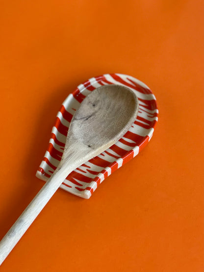 Spoon Rest - Orange Zebra